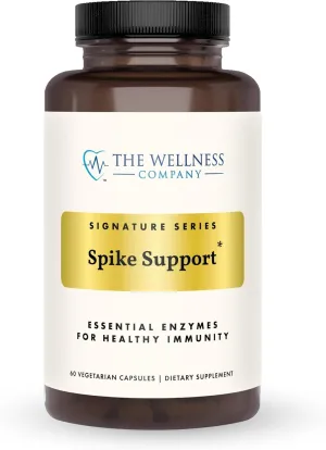 The Wellness Company Spike Support | 60 ct (1 Month Supply) | with Nattokinase, A Proteolytic Enzyme for Fibrinolytic (Anti-Clotting) | Non-GMO, Vegan, Gluten Free | for Year-Round Immune Support