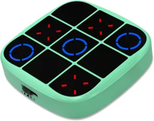 Tic Tac Toe Bolt Game, 4-in-1 Handheld Puzzle Game Console,Electronic Tic Tac Toe Game for Educational and Memory Growth, Portable Travel Games for Car Ride, Board Games for Kids and Adults(Cyan)
