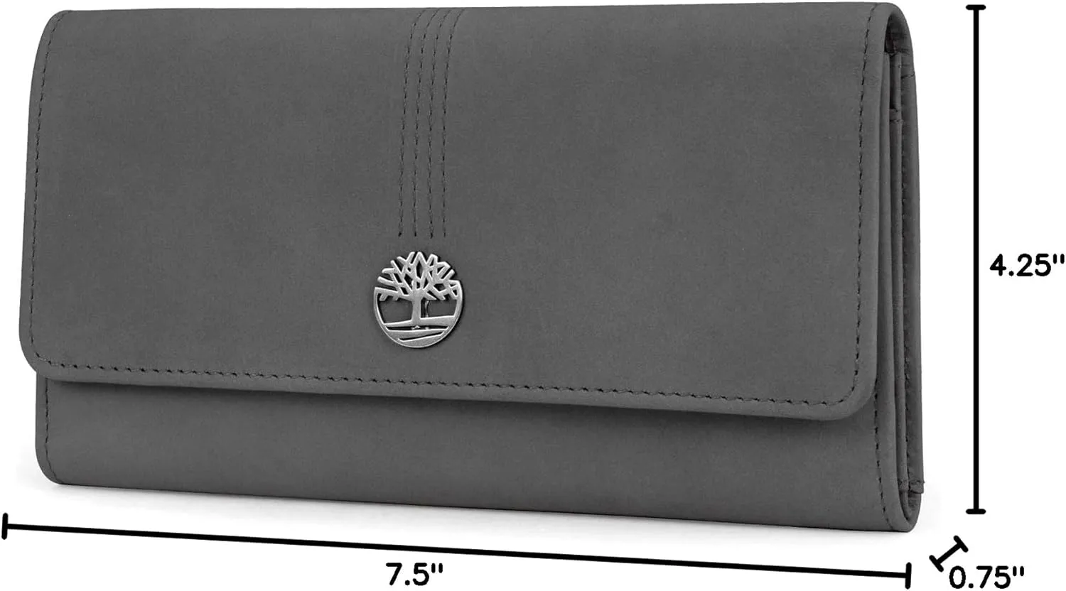 Timberland Women's Leather RFID Flap Wallet Clutch Organizer, Castlerock (Nubuck), One Size