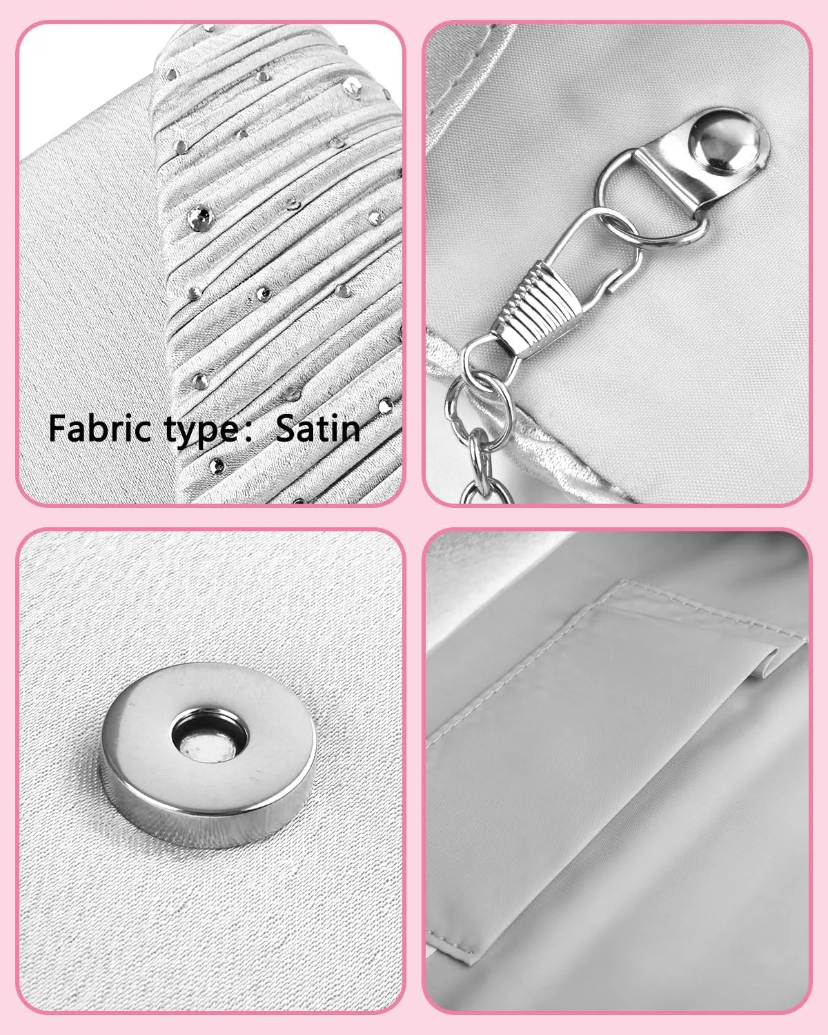TINDTOP Evening Clutch Purses for Women Handbags for Formal Wedding Party Cocktail Prom Crossbody Shoulder Envelope Bag