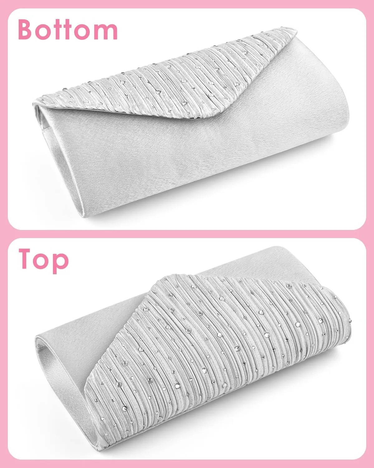 TINDTOP Evening Clutch Purses for Women Handbags for Formal Wedding Party Cocktail Prom Crossbody Shoulder Envelope Bag