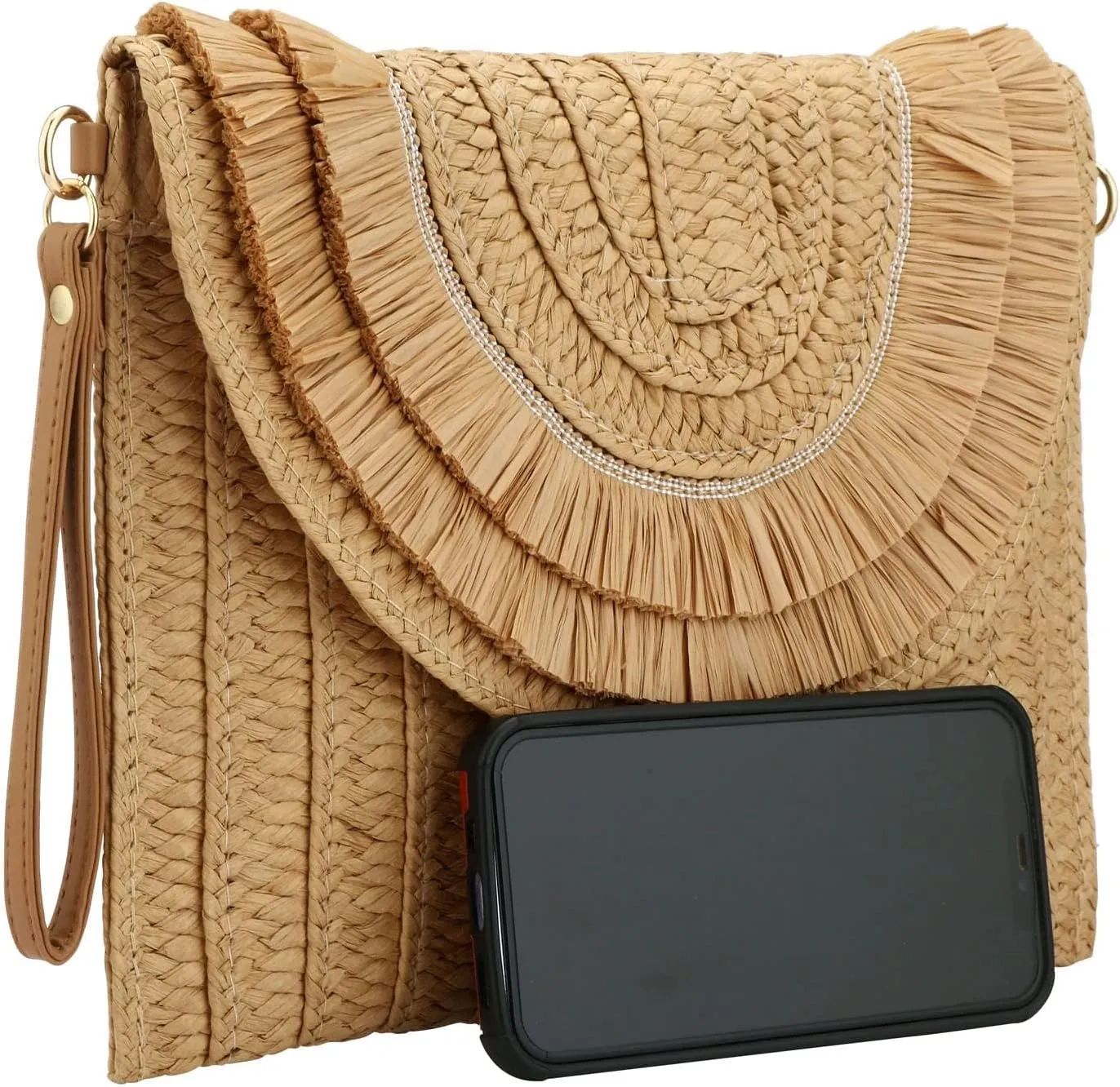 Tmore Weave Handbag,Straw Clutch Summer Evening Handbag Summer Beach Party Purse Woven Straw Bag Envelope