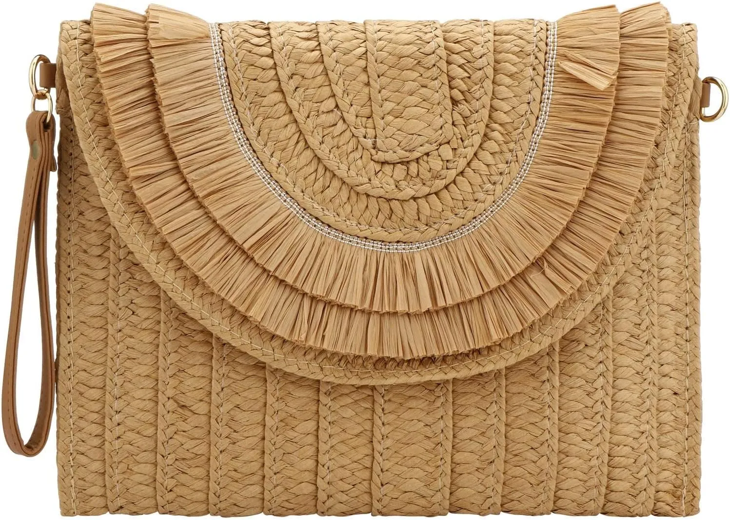 Tmore Weave Handbag,Straw Clutch Summer Evening Handbag Summer Beach Party Purse Woven Straw Bag Envelope