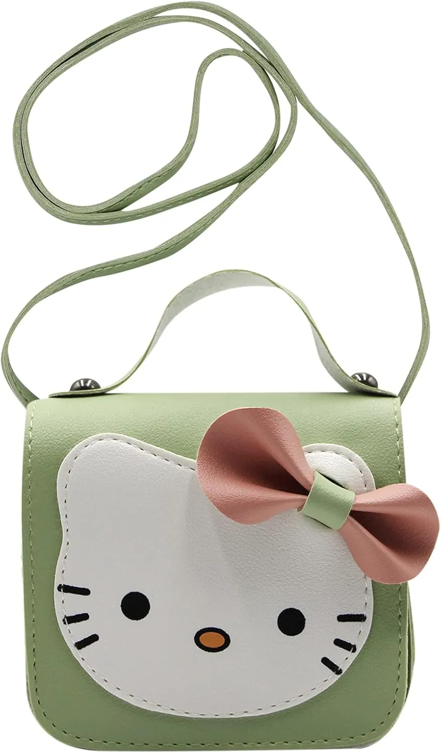 Toddlers Kids Purse Cute Cartoon Bowknot Cat Crossbody Bag Little Girls Small Leather Shoulder Bag Tote Handbag
