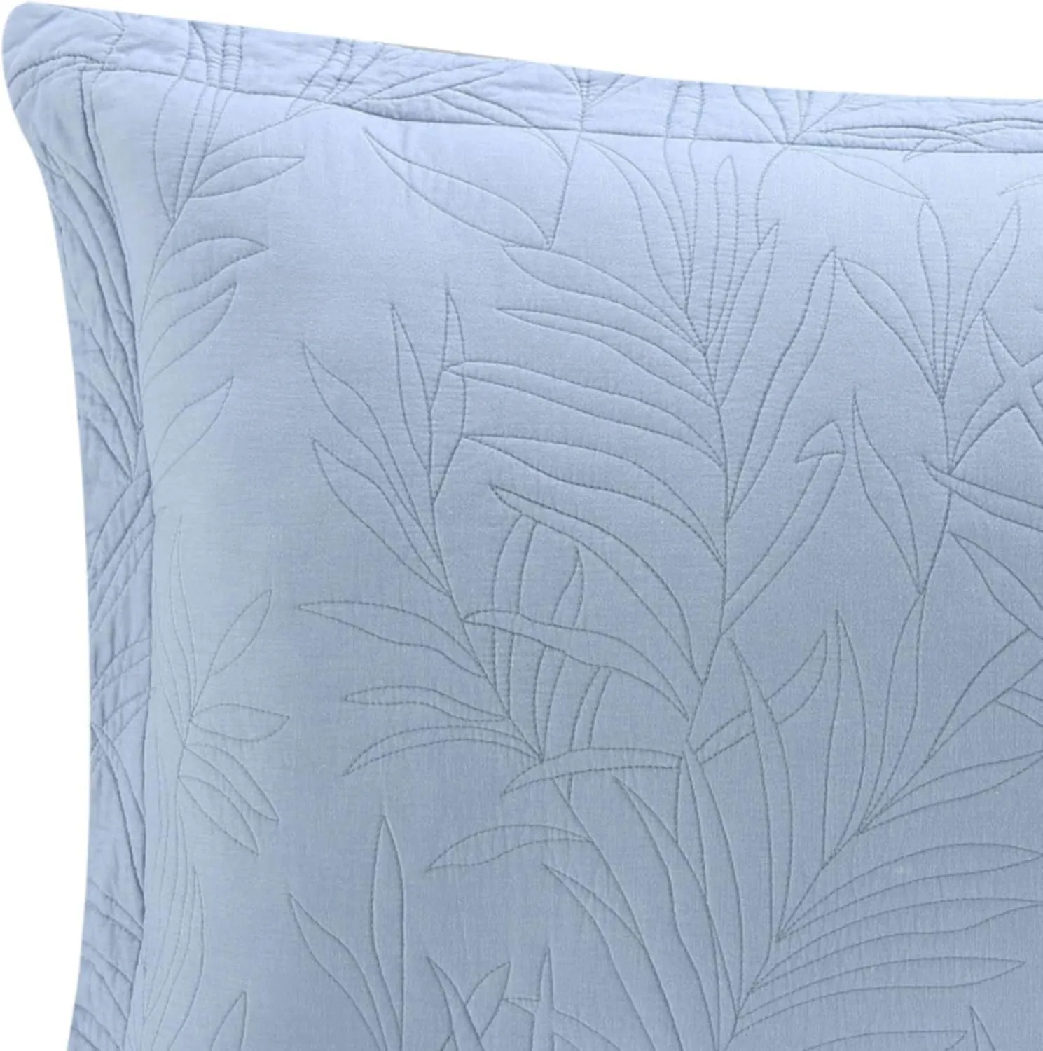 Tommy Bahama Home | Costa Sera Collection | 100% Soft Brushed Cotton, Pre-Washed for Softness, 2-Pack King Sham Set for Bedroom Décor, 21" x 37", Blue