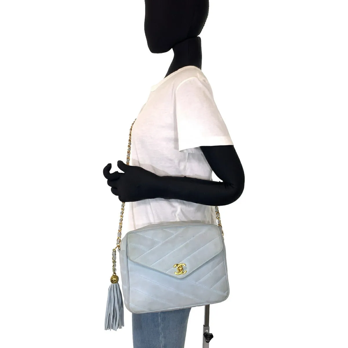Top Quality Chanel Vintage Suede Fringe Crossbody Bag