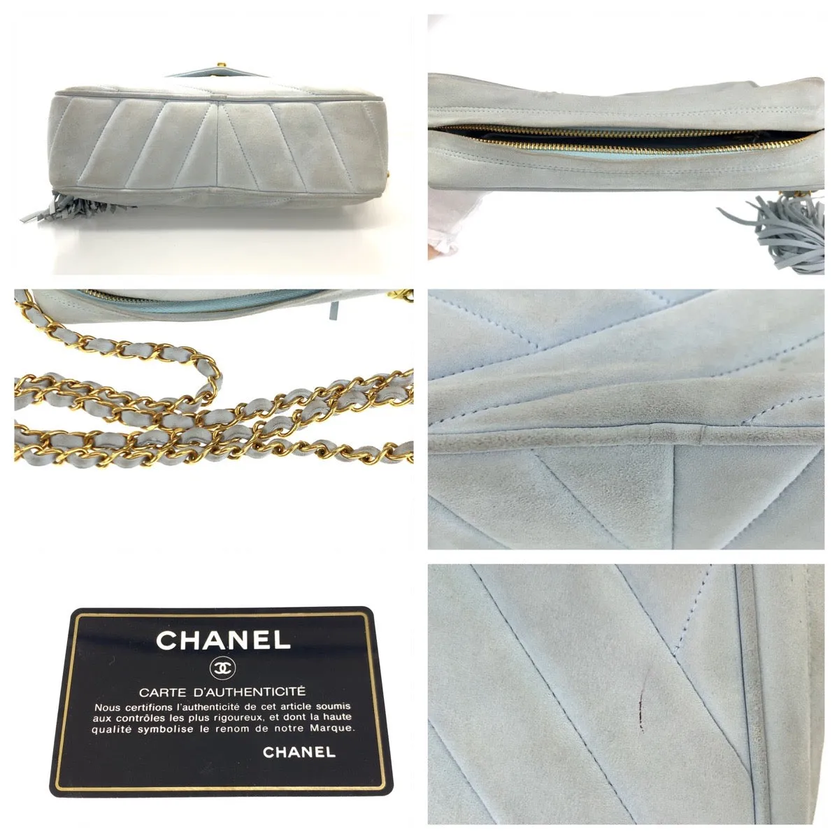 Top Quality Chanel Vintage Suede Fringe Crossbody Bag
