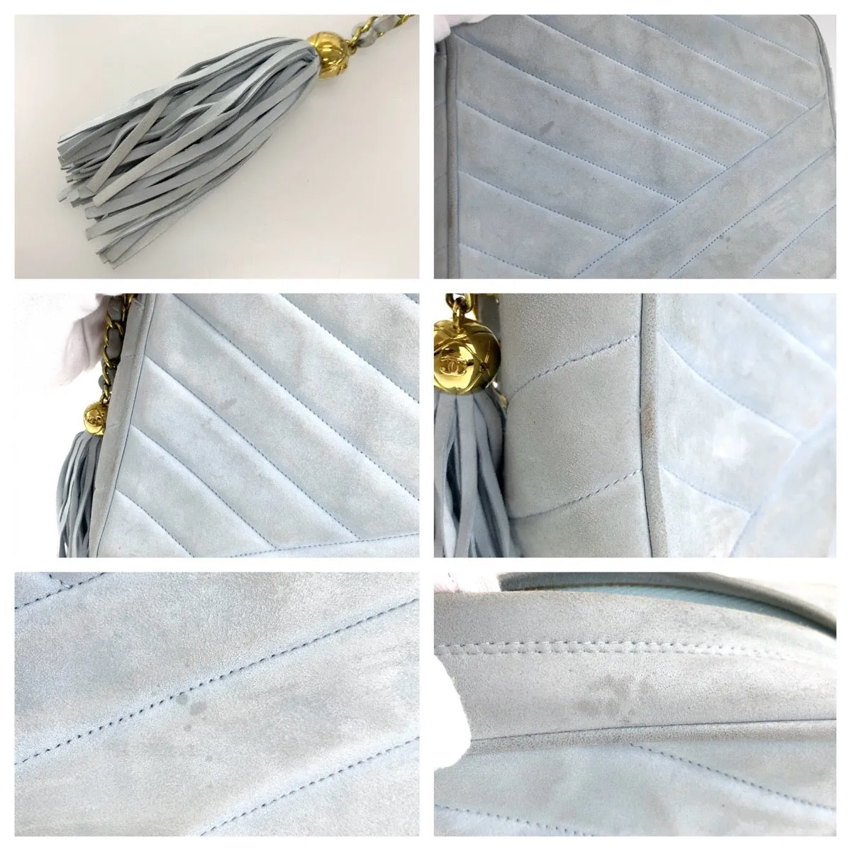 Top Quality Chanel Vintage Suede Fringe Crossbody Bag