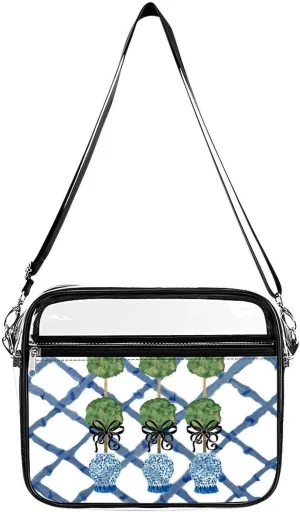 Topiary Chinoiserie Ginger Jar Fashionable Transparent Crossbody Bag