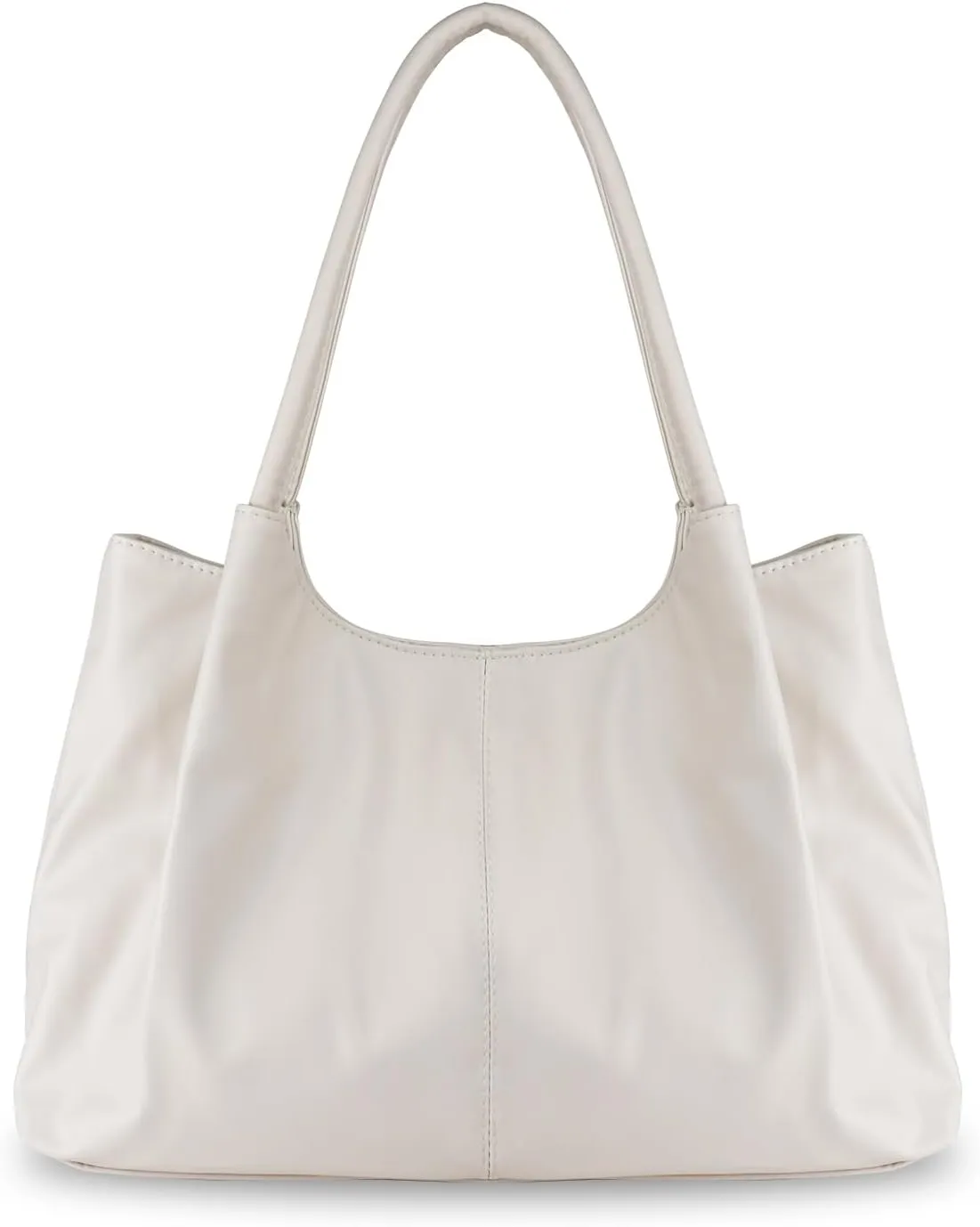 Tote Bag for Women, Solid Color Shoulder Bag with Handhold, Wrinkled Design Hobo Bags for Women with Magnetic Buckle