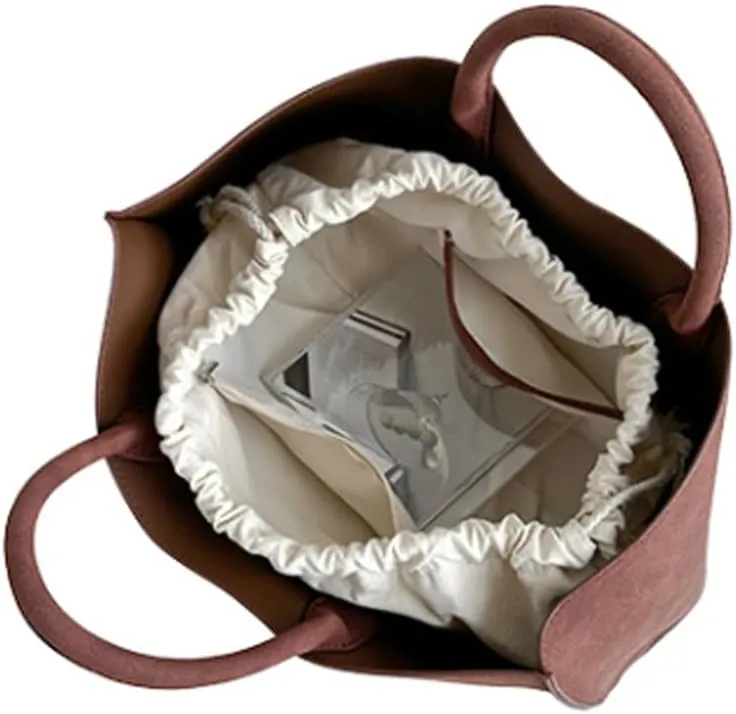 Tote Bags for Women Large Capacity Suede Handbag Solid Top Handle Office Commuting Tote Handbag