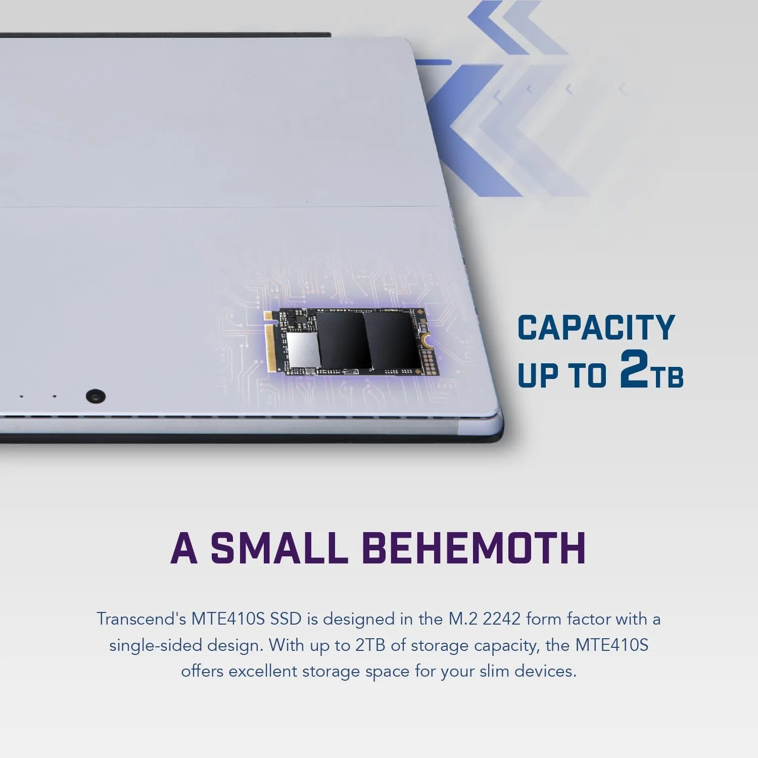 Transcend 512GB M.2 2242 PCIe Gen4x4 SSD, Compatible with Ultra-Thin Laptops, Dram-Less Low Power, Up to 5000MB/s, TLC - TS512GMTE410S