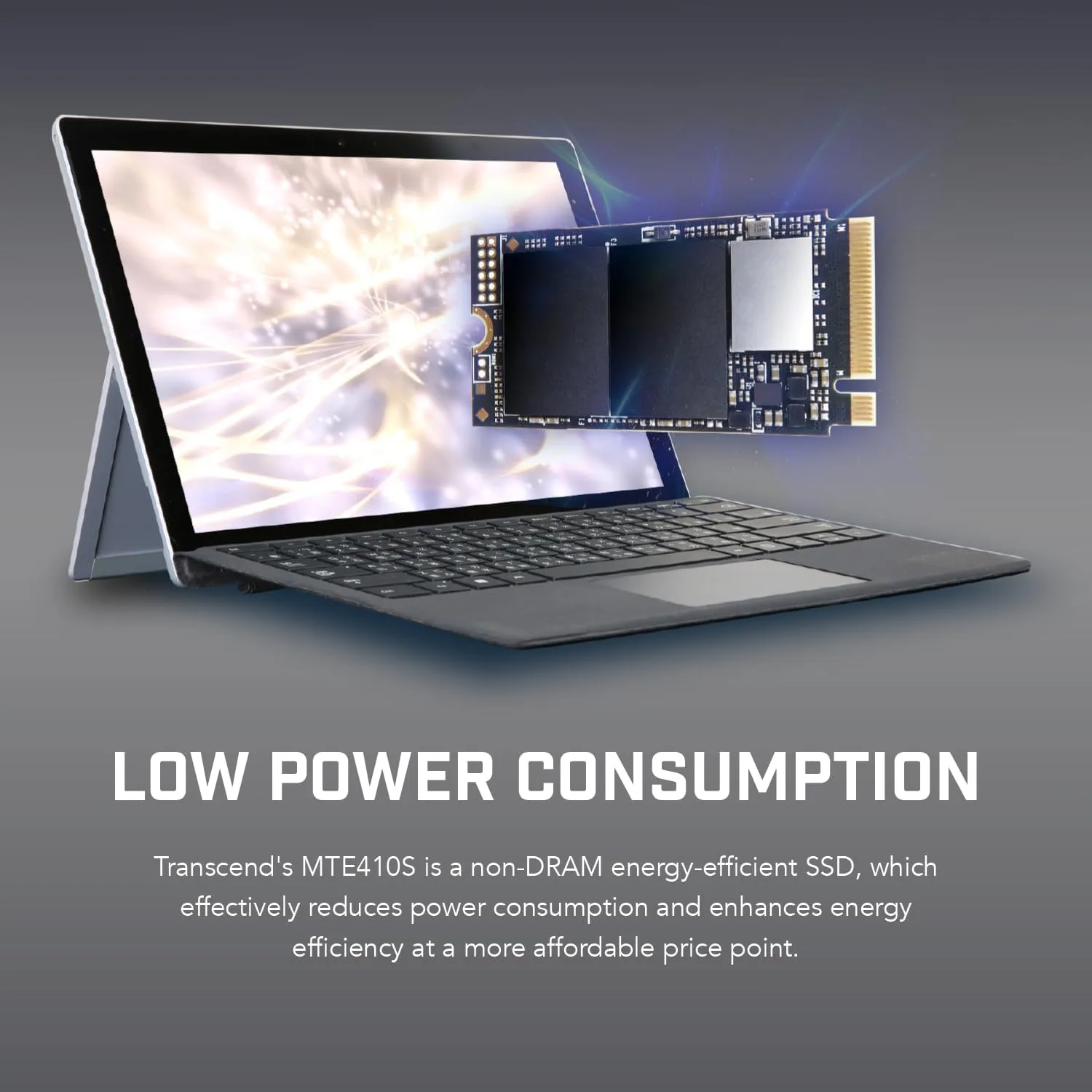 Transcend 512GB M.2 2242 PCIe Gen4x4 SSD, Compatible with Ultra-Thin Laptops, Dram-Less Low Power, Up to 5000MB/s, TLC - TS512GMTE410S
