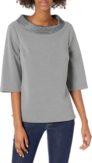 Trina Turk Women's Embellished Roll Neck Top