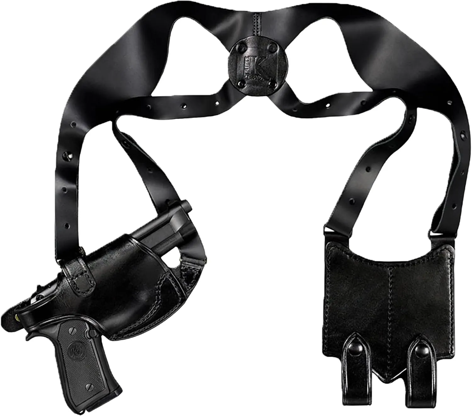 TRIPLE K 27344 274 3Piece Shoulder Holster Set, Black, Plain Finish