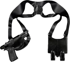 TRIPLE K 27344 274 3Piece Shoulder Holster Set, Black, Plain Finish