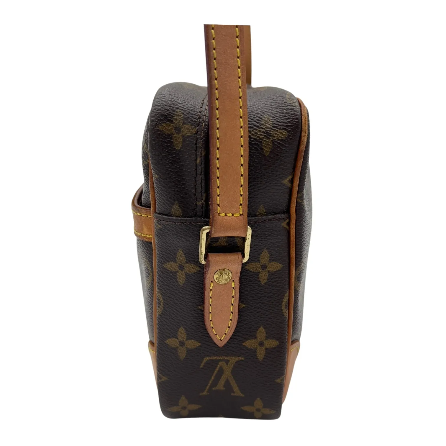 Trocadero Crossbody Bag Brown in Monogram Coated Canvas, Gold hardware