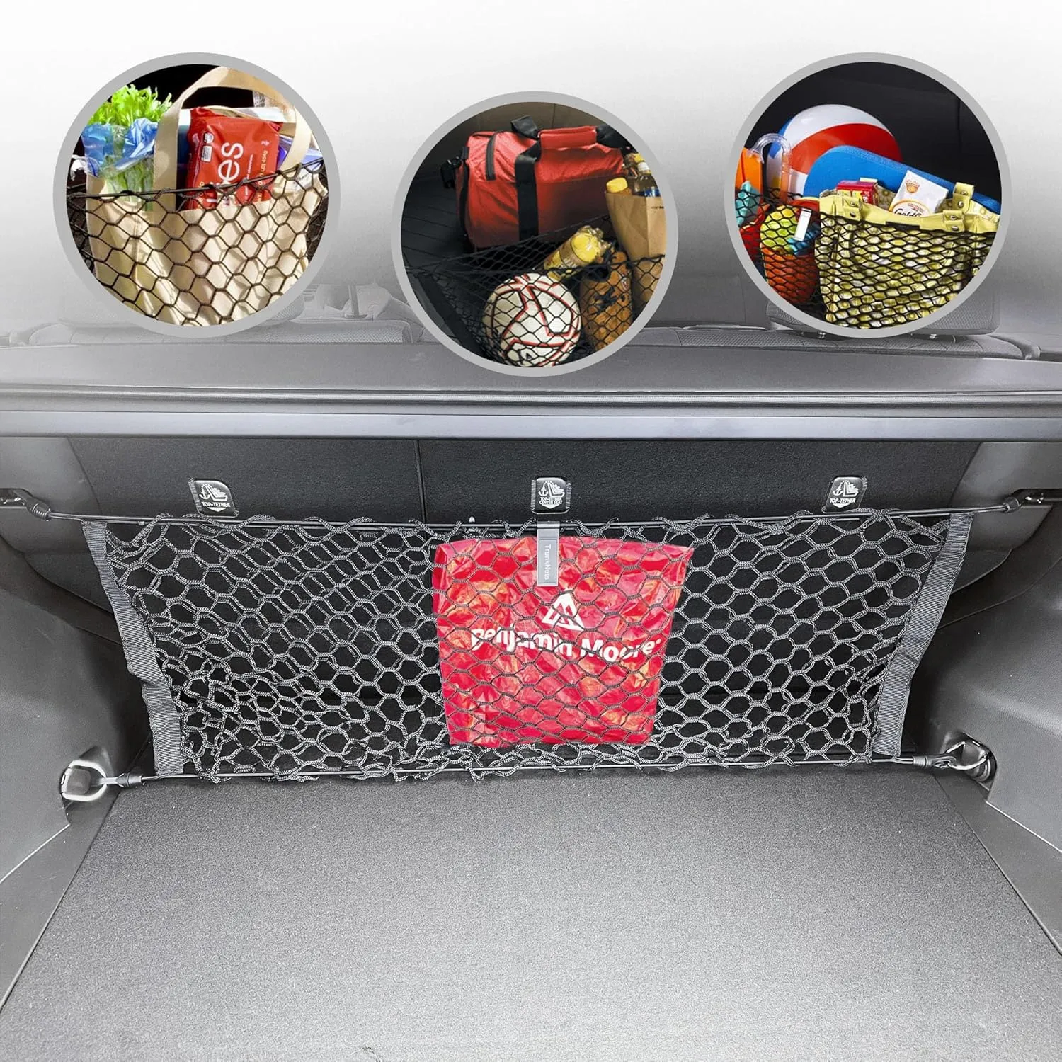 Trunk Envelope Style Mesh Cargo Net for Toyota RAV4 LE XLE Limited Adventure 2019-2025 - Premium Trunk Organizers and Storage - Luggage Net for Crossover - Best Car Organizer for Toyota RAV 4