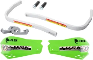 Tusk D-Flex Handguards with MX Shields Green 7/8" Bar Mounts