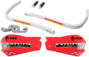 Tusk D-Flex Handguards with MX Shields Red 7/8" Bar Mounts