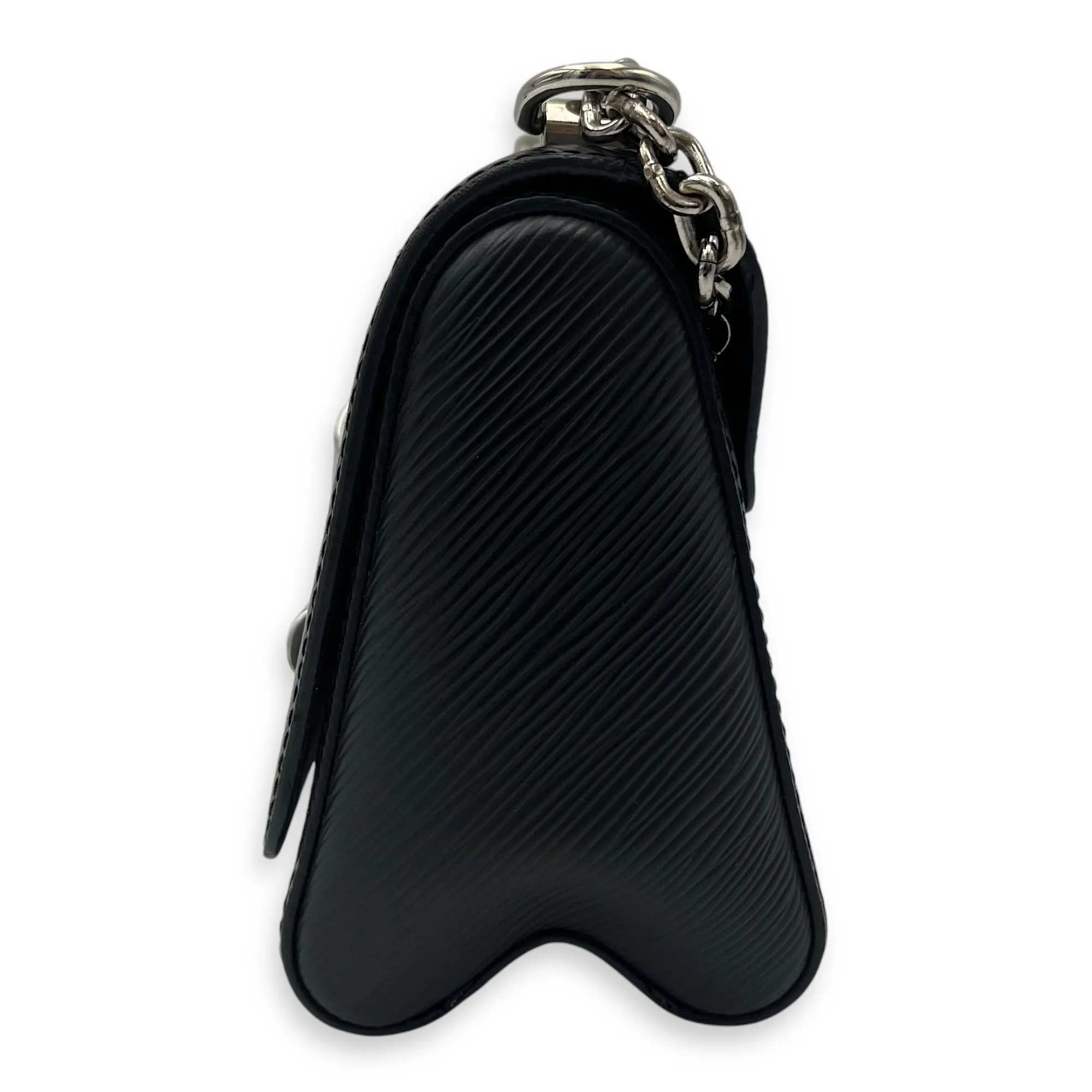 Twist PM Black Shoulder Bag in Epi Leather, Silver hardware
