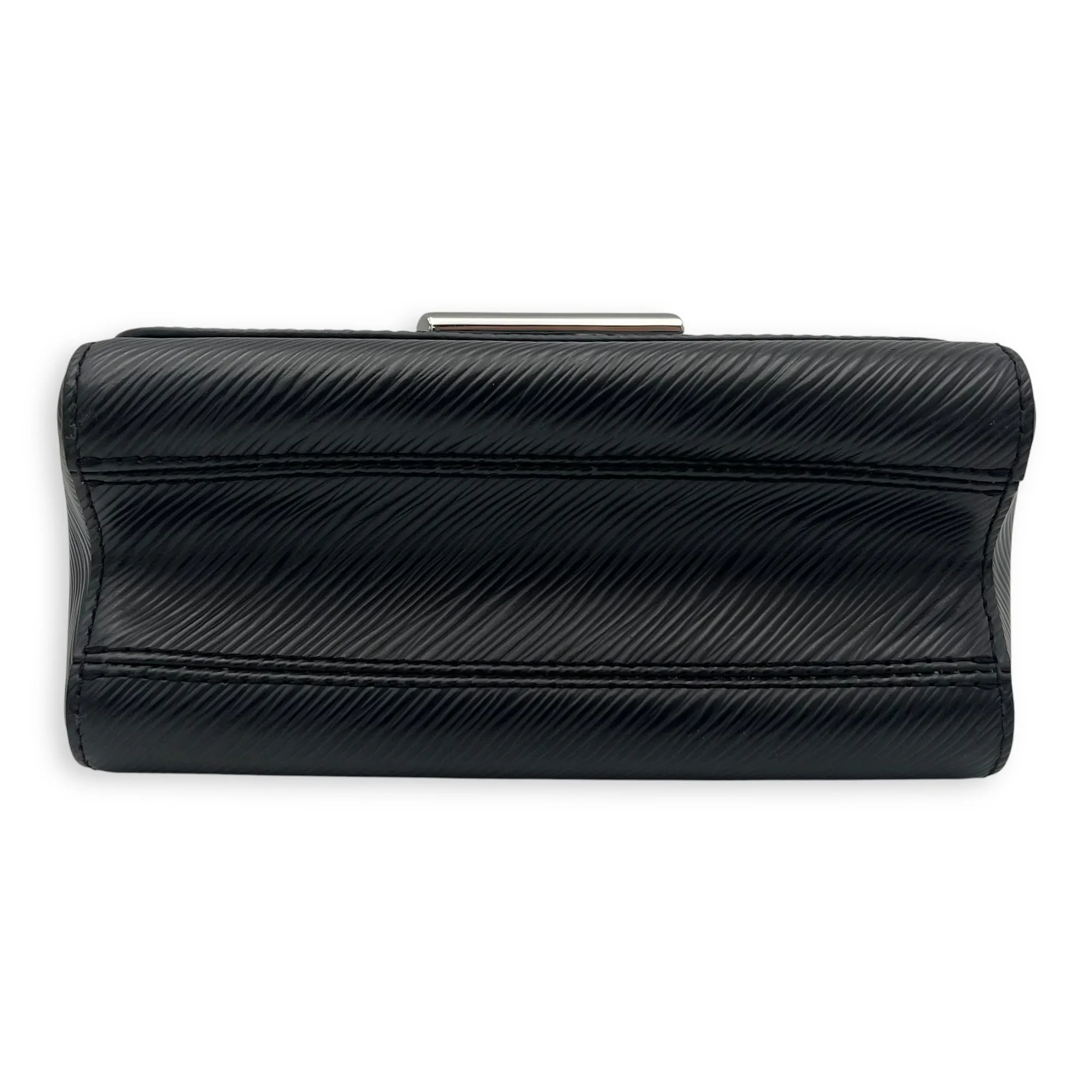 Twist PM Black Shoulder Bag in Epi Leather, Silver hardware