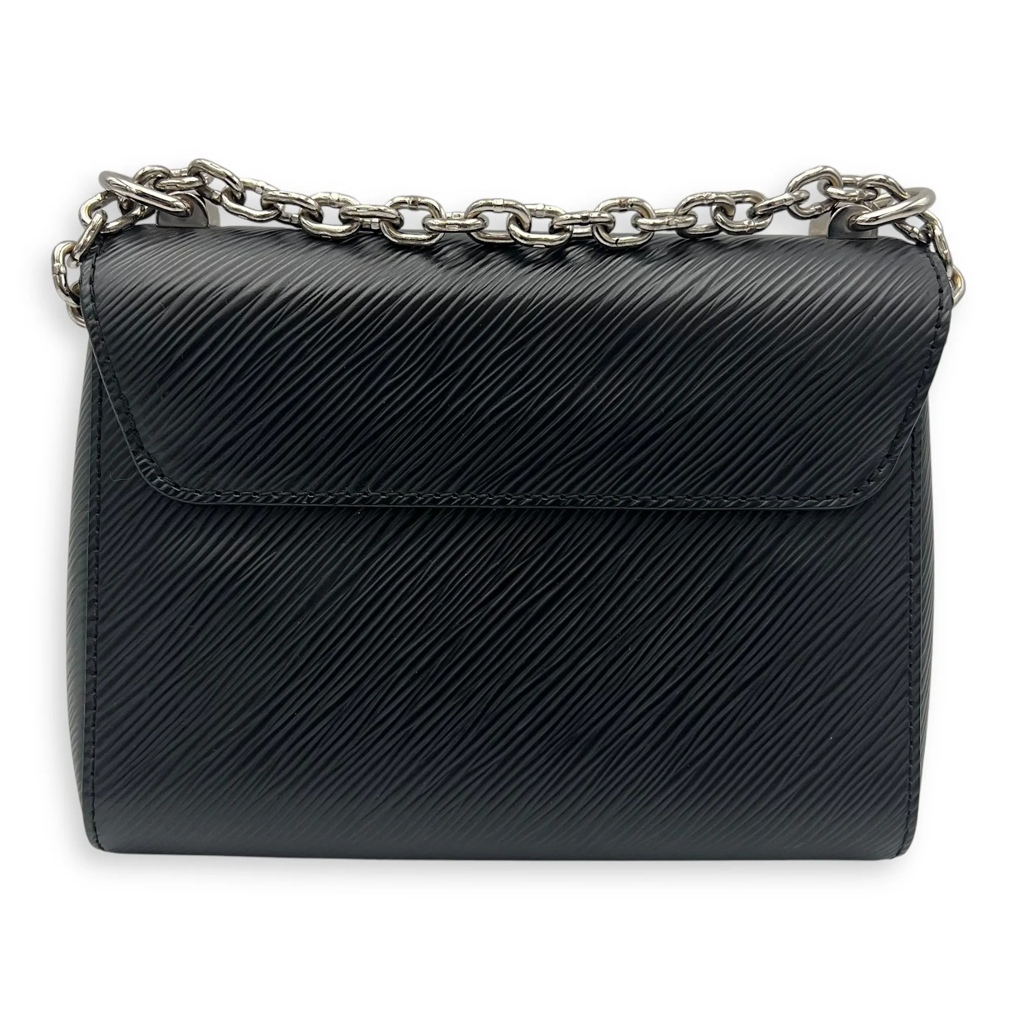 Twist PM Black Shoulder Bag in Epi Leather, Silver hardware