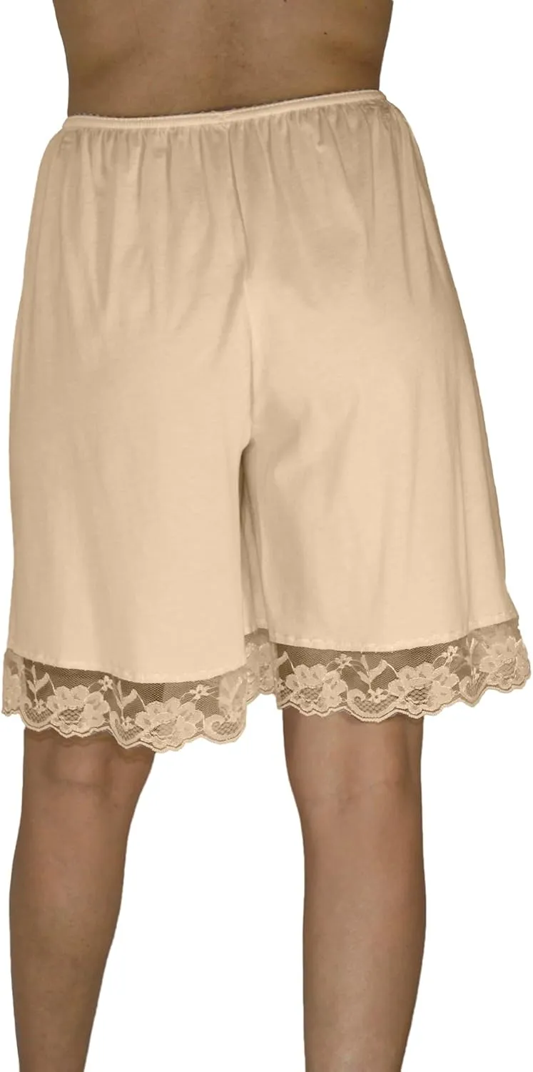 Underworks Pettipants Cotton Knit Culotte Slip Bloomers Split Skirt 9-inch Inseam