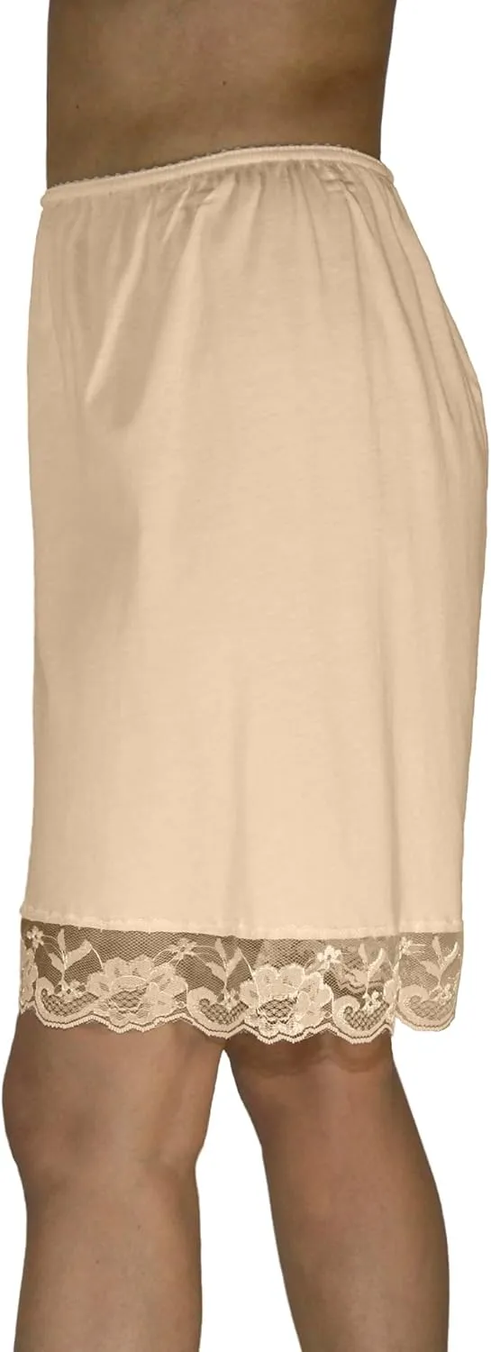 Underworks Pettipants Cotton Knit Culotte Slip Bloomers Split Skirt 9-inch Inseam