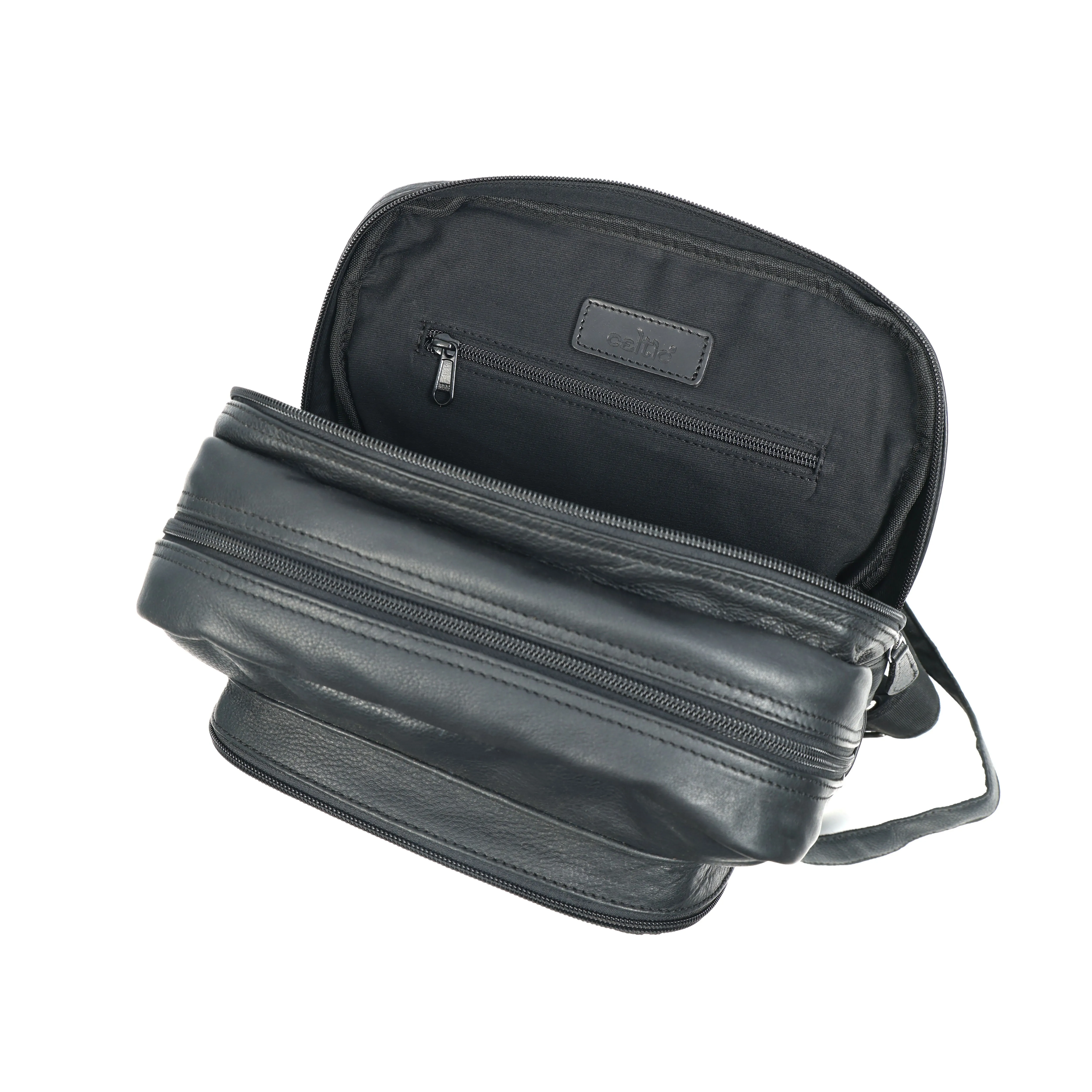 Unisex Black Genuine Leather Backpack – Sleek, Durable & Timeless.BG-1630