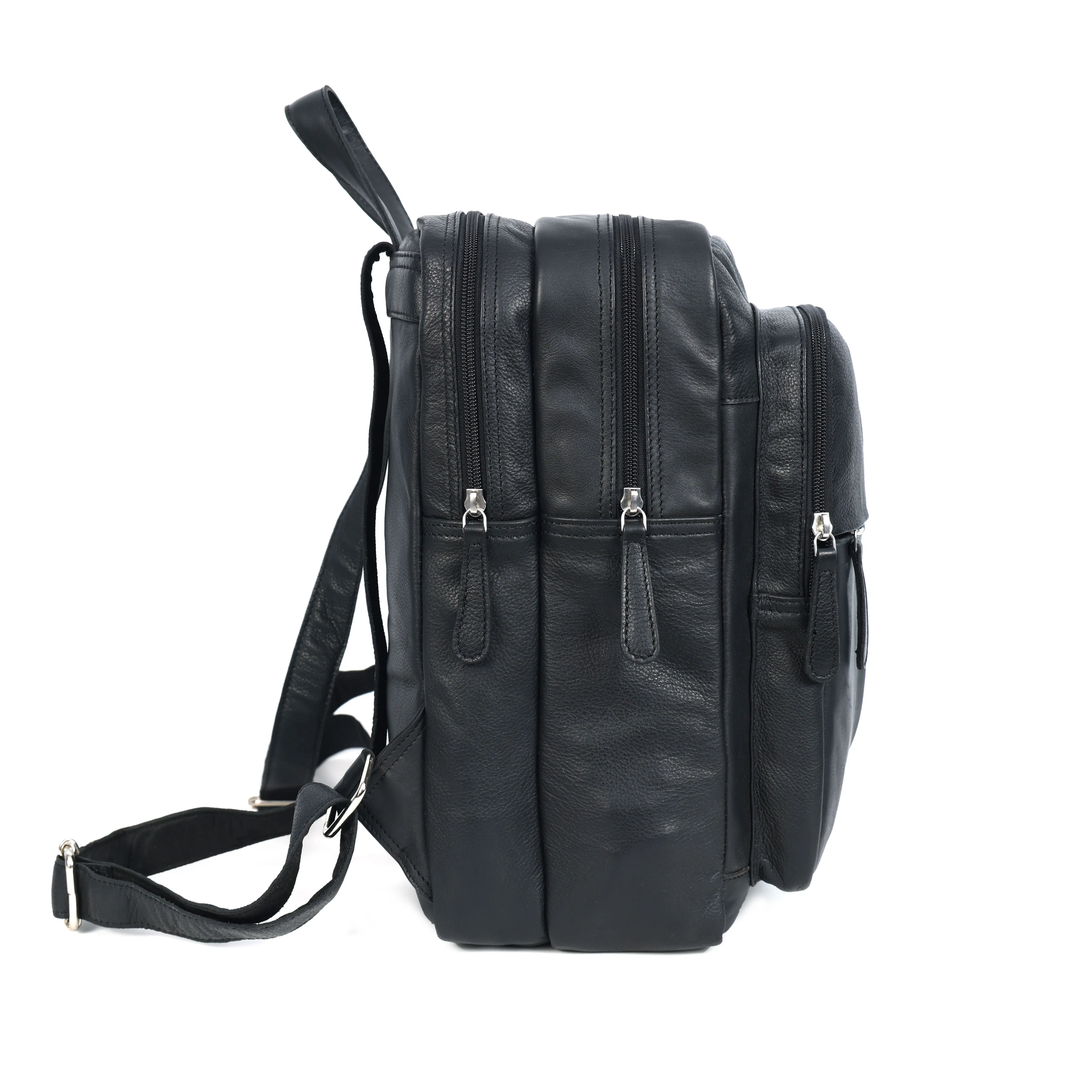 Unisex Black Genuine Leather Backpack – Sleek, Durable & Timeless.BG-1630