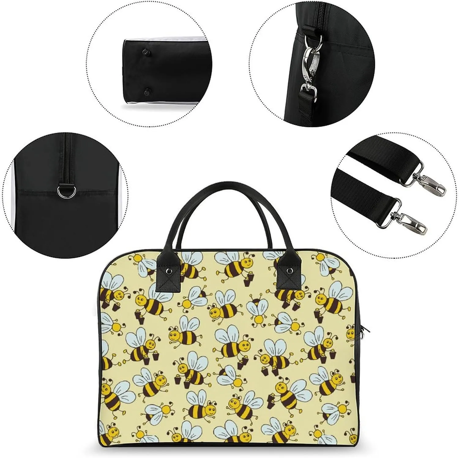 Unisex Casual Nylon Cute Panda Elegant Handbag for Traveling 13" X 19" X 8"