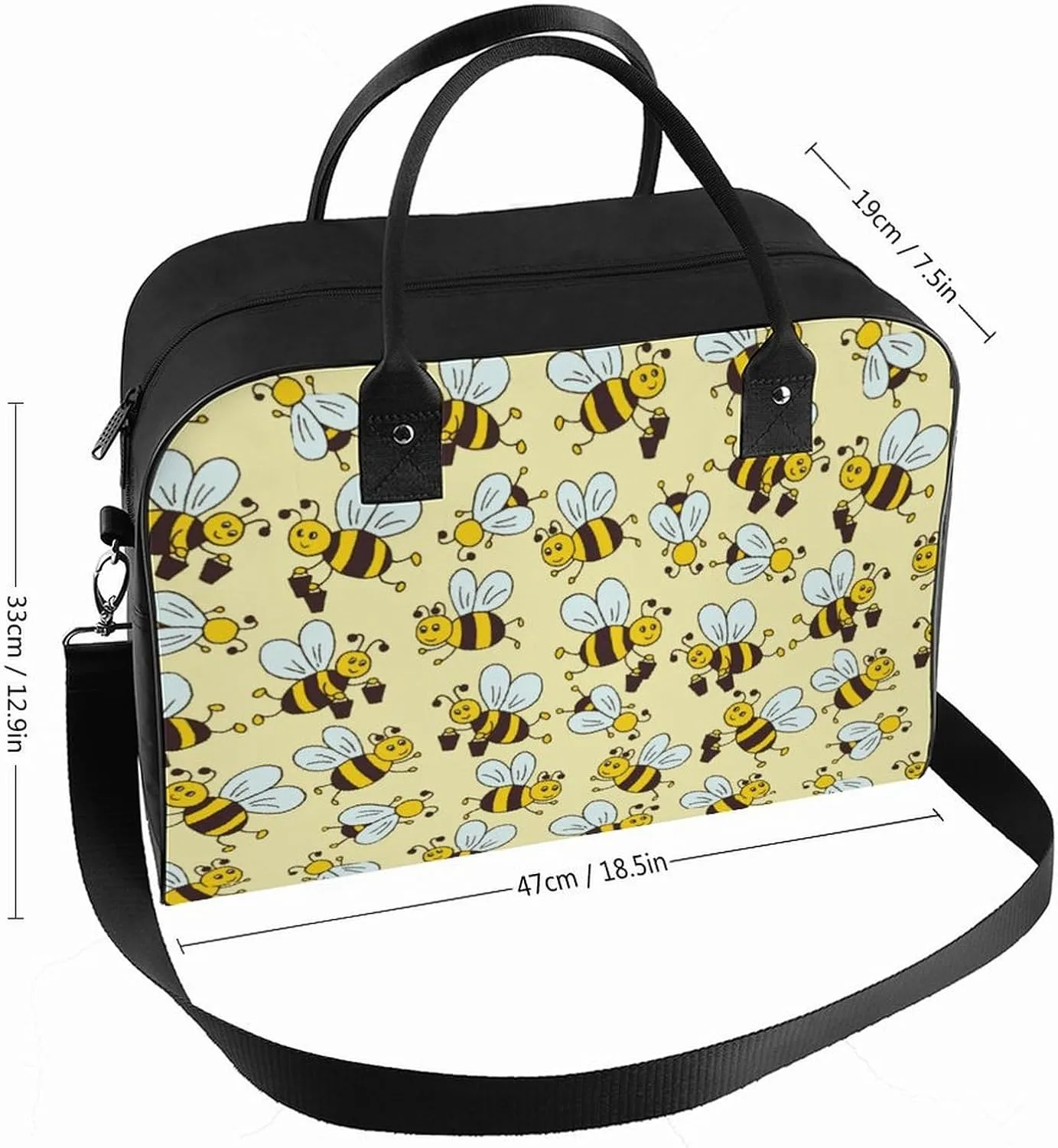 Unisex Casual Nylon Cute Panda Elegant Handbag for Traveling 13" X 19" X 8"