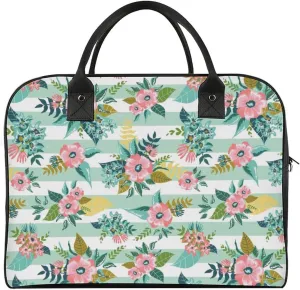 Unisex Crossbody Nylon Blue Leaves Fashion Handbag for Journey 13" X 19" X 8"