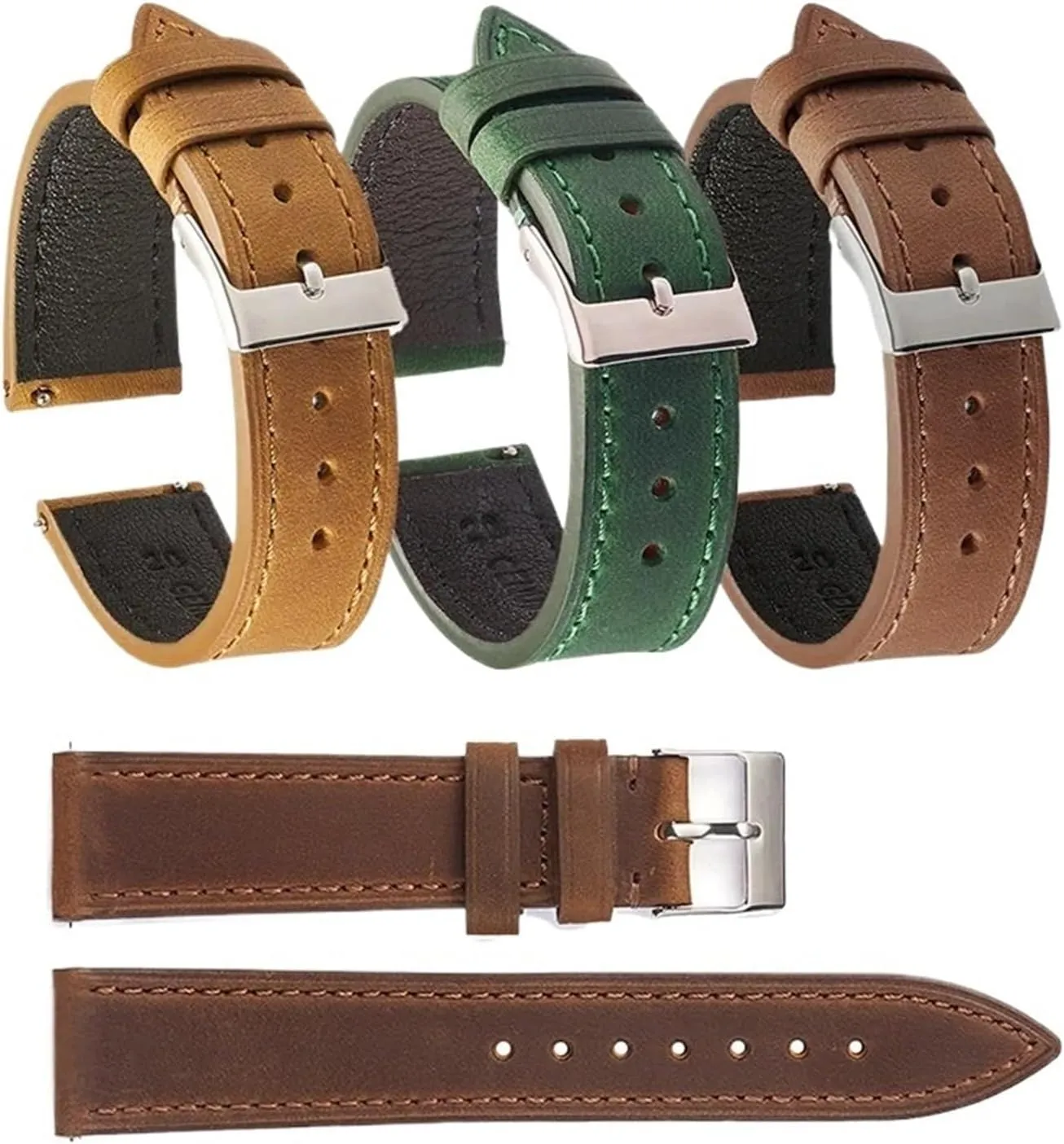 Unisex Genuine Leather Watch Strap 18mm19mm20mm21mm22mm Quick Detachable And Replaceable Watch Band
