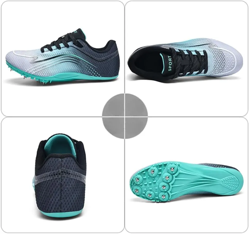 Unisex Track & Field Spikes Shoes with 8 Removable Nails - High-Performance Breathable Mesh Sprint & Jumping Athletic Shoes for Men, Women, Boys, Girls