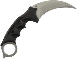 United Cutlery Silver Honshu Karambit – 7Cr13 Stainless Steel Blade, Grippy Over-Molded Handle, Shoulder Harness Sheath, Finger-Ring Pommel – Easily Concealed Self-Defense - 8 3/4" Overall