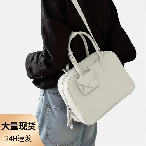 Urban Cowhide Leather Top Handle Tote Bag