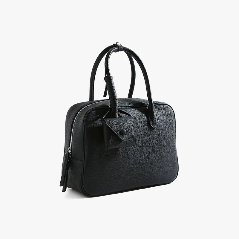 Urban Cowhide Leather Top Handle Tote Bag