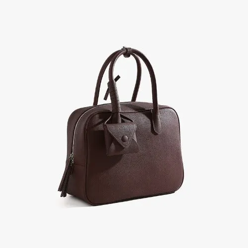 Urban Cowhide Leather Top Handle Tote Bag