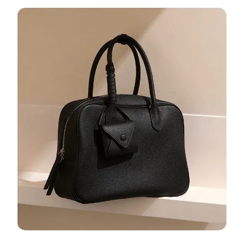 Urban Cowhide Leather Top Handle Tote Bag