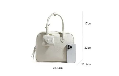 Urban Cowhide Leather Top Handle Tote Bag