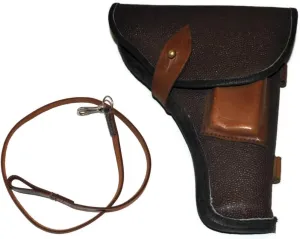 USSR Russian Original TT-33 Tokarev Tula Pistol Holster Kirza with Leather Lanyard Safety Belt Soviet Army Unissued Military Surplus