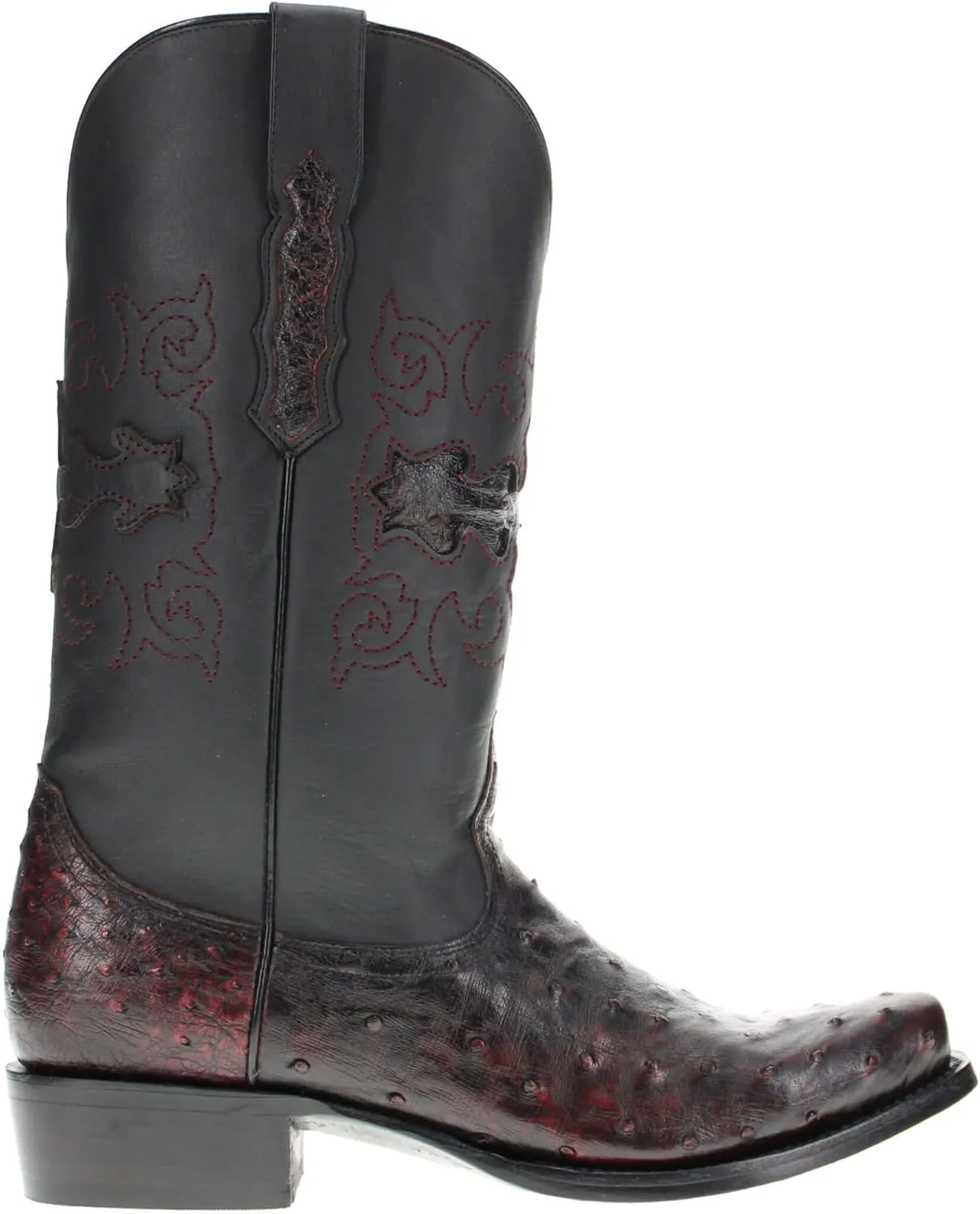 Vaccari Men's Henry Genuine Full Quill Ostrich Leather Western Cowboy Boots