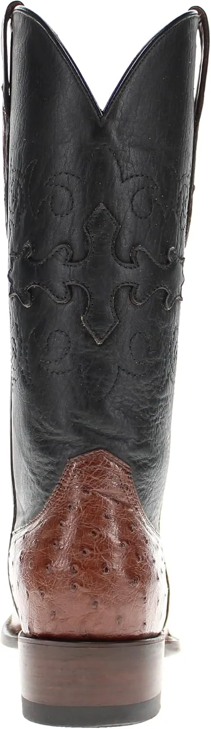 Vaccari Men's Henry Genuine Full Quill Ostrich Leather Western Cowboy Boots