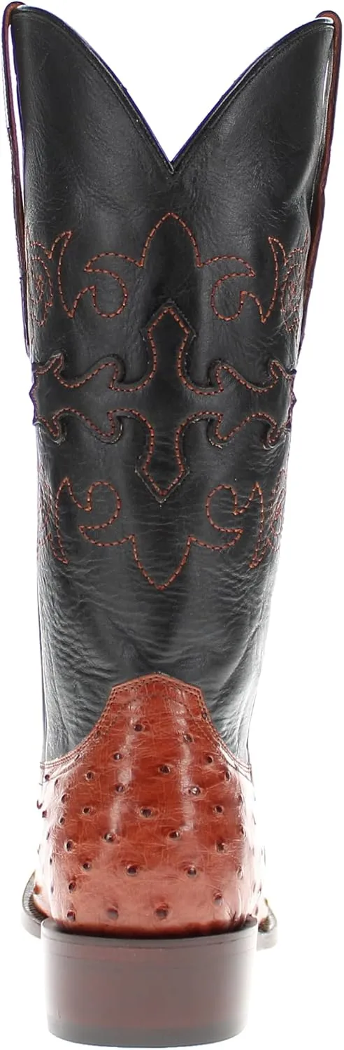 Vaccari Men's Henry Genuine Full Quill Ostrich Leather Western Cowboy Boots