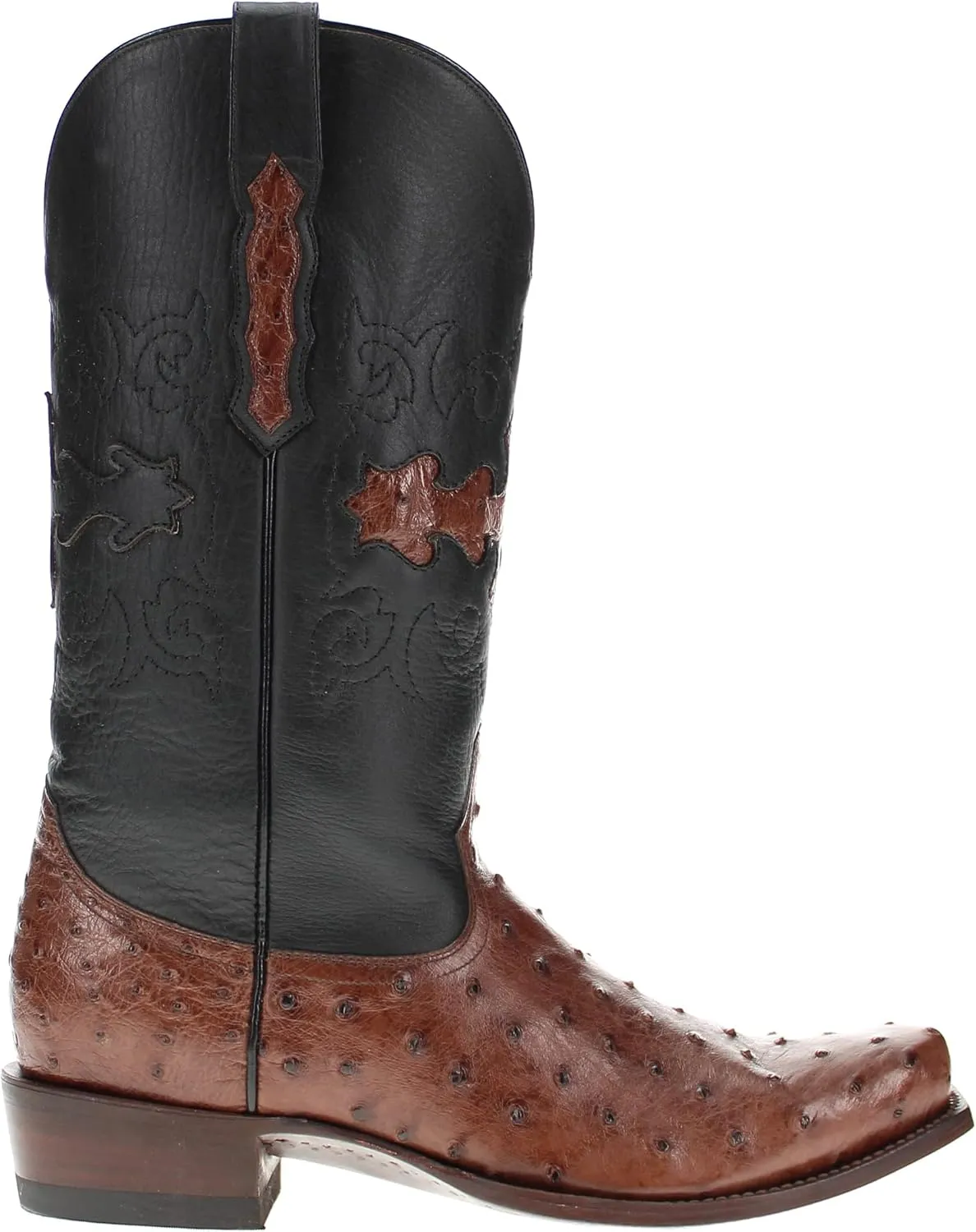 Vaccari Men's Henry Genuine Full Quill Ostrich Leather Western Cowboy Boots