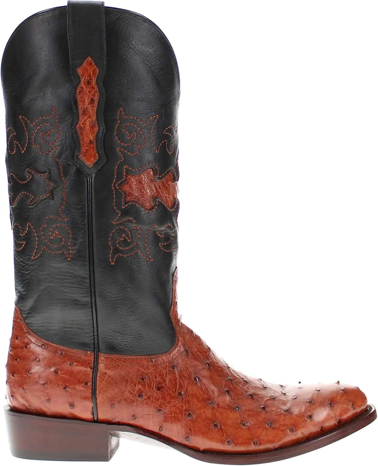 Vaccari Men's Henry Genuine Full Quill Ostrich Leather Western Cowboy Boots