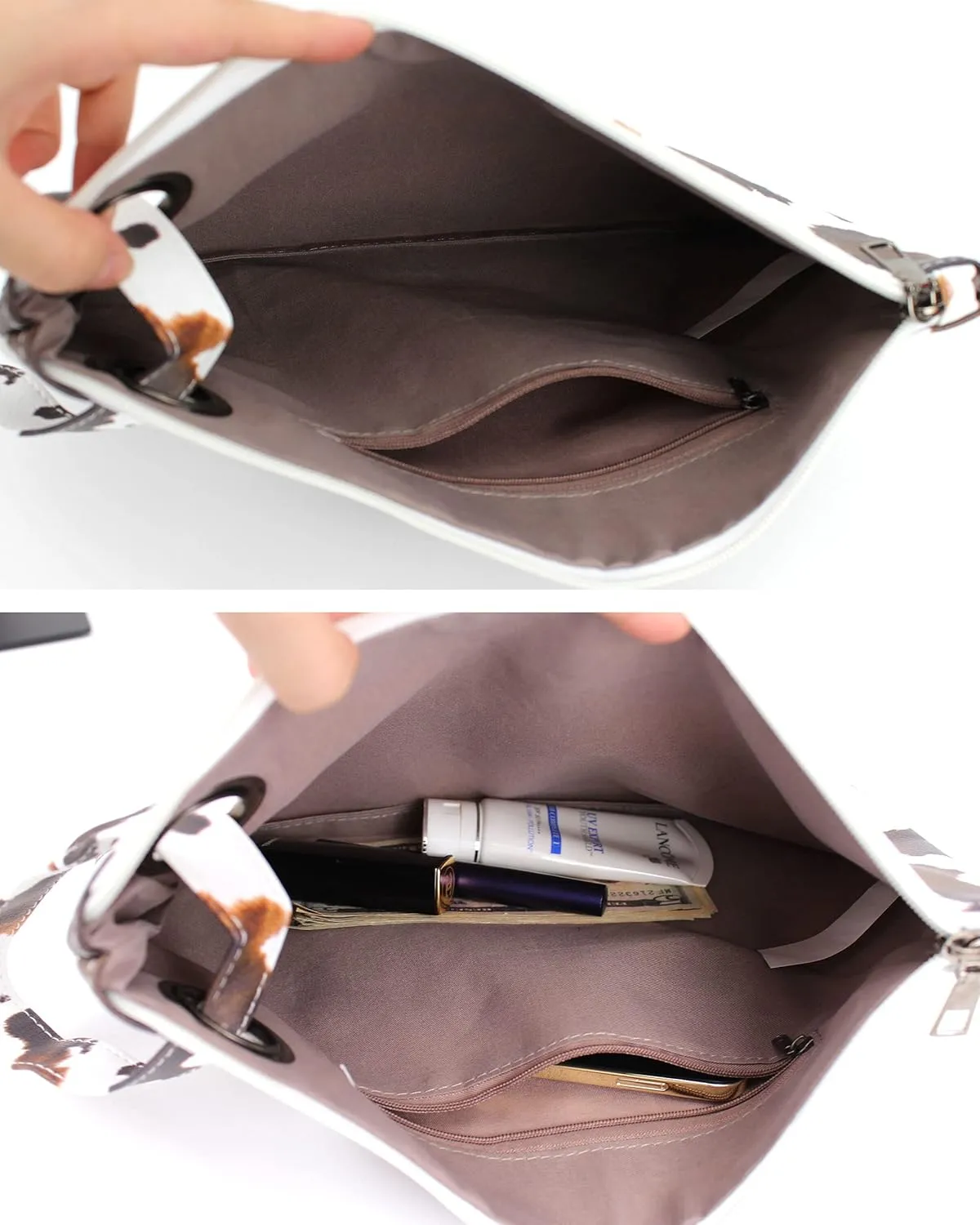 Van Caro Oversized Leather Crocodile Clutch Envelope Purse Evening Handbag for Women