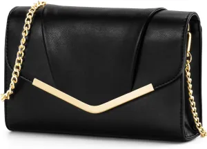 VASCHY Clutch Purse for Women,Fashion Envelope Evening Small Formal Handbag Fold-over Crossbody Shoulder Bag Wedding,Party